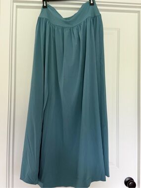 HALARA Teal Maxi Skirt - Flowing A-Line Silhouette